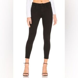 L’AGENCE Margot High Rise Skinny Jean in Noir Size 26 Revolve